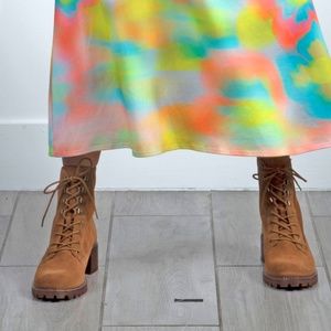 Madewell Utilitarian Heeled Lace up Boots in Dried Cedar Suede  sz. 8 1/2 NWT